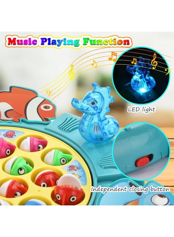 QuadPro Magnetic Fishing Games Set - Fun and Educational Fishing Toys for Toddlers and Kids, Includes 21 Fish, 4 Poles, Rotating Board, and On-Off Music, Perfect Fish Toy for Go Fish Fun - Image 4