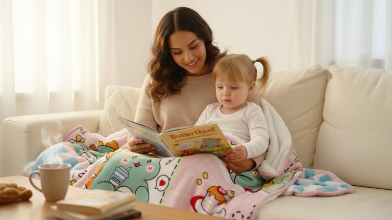 Butterthief Soft Sherpa Baby Blanket | Lightweight Cartoon Printed Plush Blanket for Kids, Toddlers & Newborns | Cozy & Warm All-Season Throw | Boys & Girls Blanket (100x140 cm, Yummy Print) - Image 4