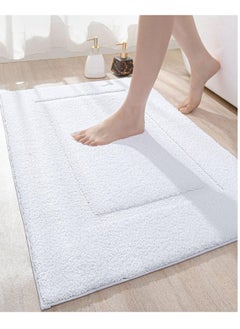 DEXI DEXI Bathroom Rug Mat, Ultra Absorbent Soft Bath Rug, Washable Non-Slip Bath Mat for Bathroom Floor, Tub, Shower Room, 24"x16", White  - Image 1