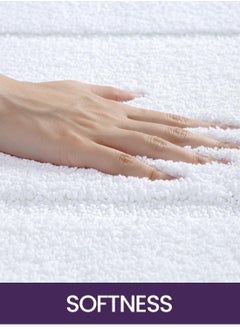 DEXI DEXI Bathroom Rug Mat, Ultra Absorbent Soft Bath Rug, Washable Non-Slip Bath Mat for Bathroom Floor, Tub, Shower Room, 24"x16", White  - Image 4