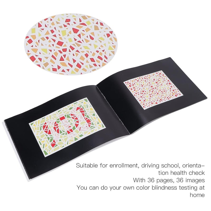 woobles 36 Pages Colour Vision Test Book, Colorblind Testing Chart Test Chart Books for Color Deficiency Color Blindness Color Weakness Test Book for Driving School Home Use and One Eye Occluder- - Image 3