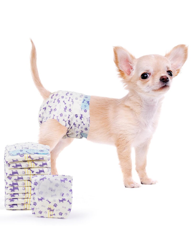 MICOOYO Disposable Dog Diapers Female, Doggie Diapers for Dogs Female, Super Absorbent Pet Diaper with Foam Tail Hole for Heat, Comfortable Puppy Diaper (20Count, X-Small) - Image 1