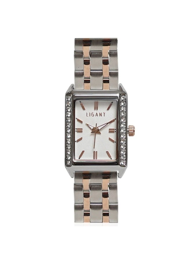 LIGANT Luxury Women's Stainless Steel Watch in Rose Gold & Silver - Elegant Modern Design - Rust Resistant Wristwatch for Events & Daily Wear - Image 1