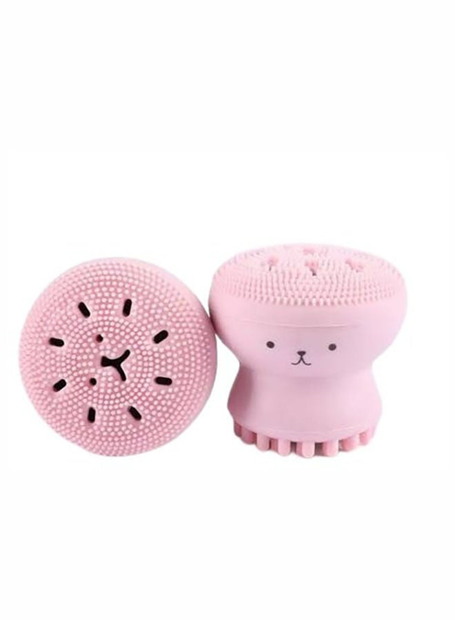 NIBEMINENT 2-Piece Silicone Facial Brush Set Pink