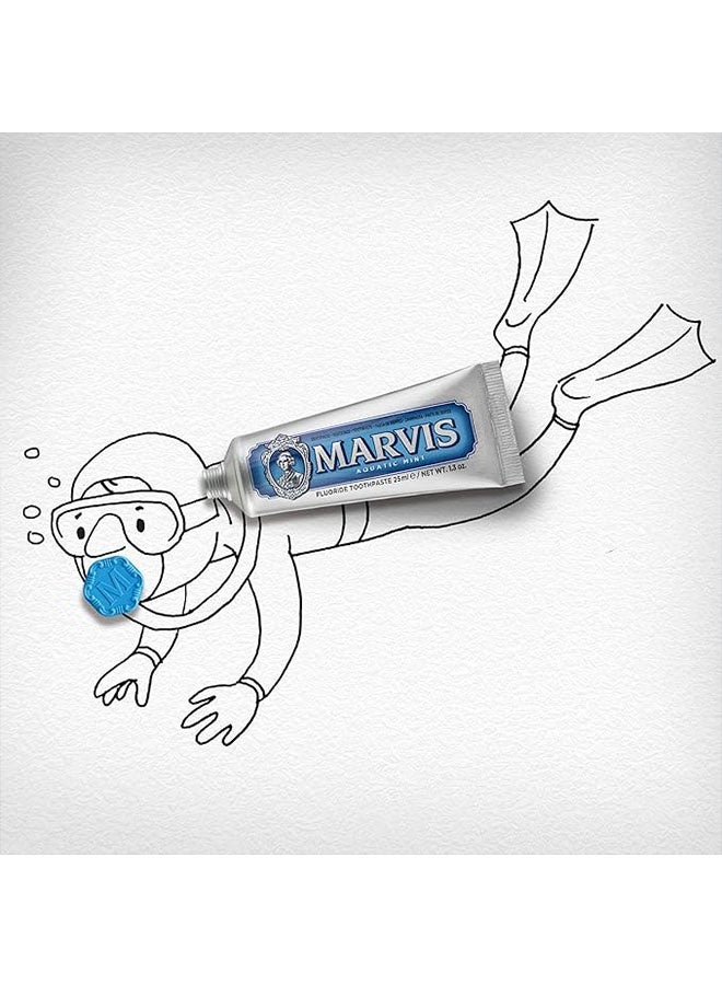 Marvis Aquatic Mint Toothpaste 25ml, Promotes Natural Whitening of Teeth, Remove Plaque with Long-Lasting Freshness - Image 3
