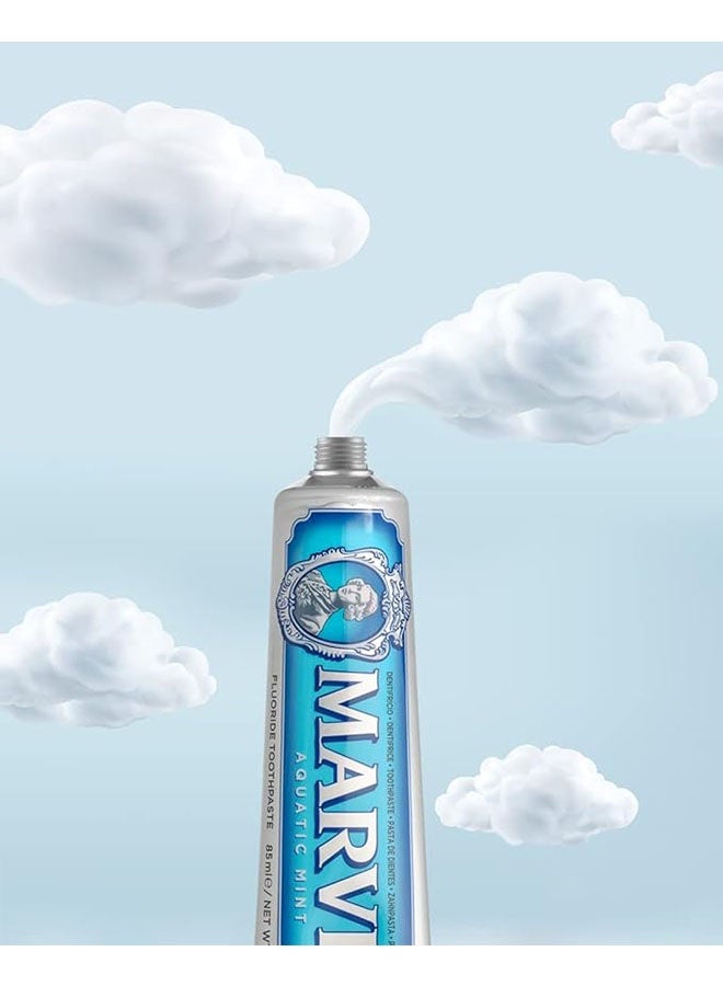 Marvis Aquatic Mint Toothpaste 25ml, Promotes Natural Whitening of Teeth, Remove Plaque with Long-Lasting Freshness - Image 4