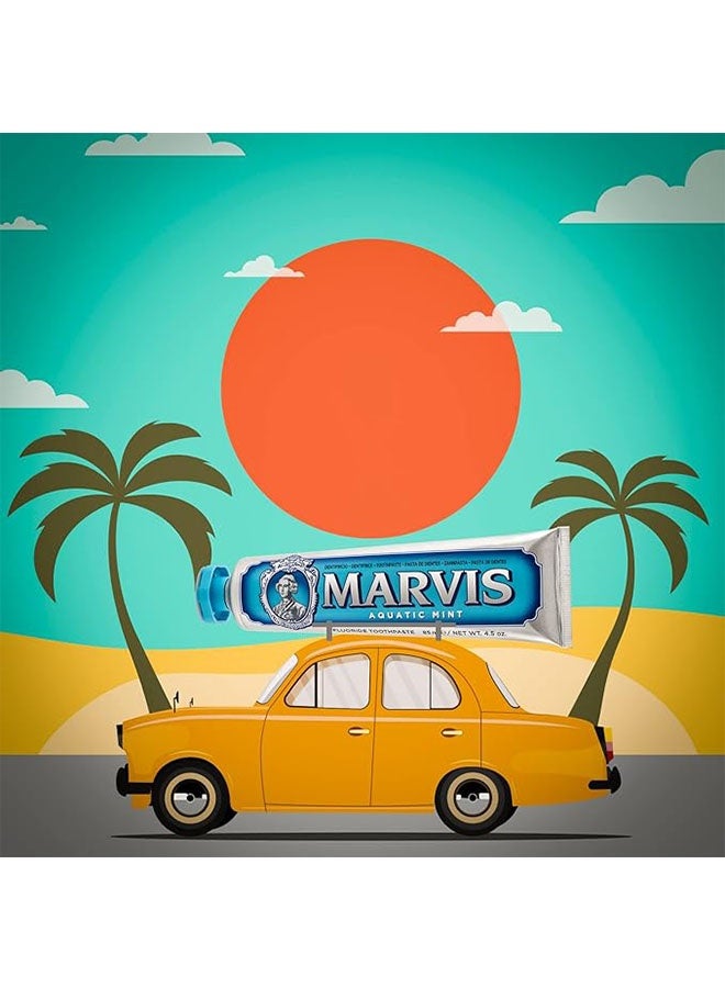 Marvis Aquatic Mint Toothpaste 25ml, Promotes Natural Whitening of Teeth, Remove Plaque with Long-Lasting Freshness - Image 5