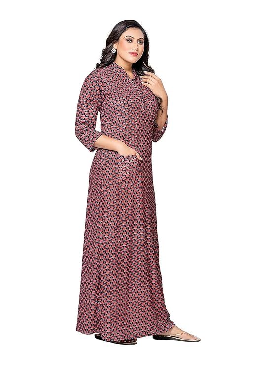 NEGLIGEE Women's Wool Winter Wollen Maxi Night Gown with Pocket Nighty For Women Ankle Length Night Dress - Pack of 2 (Yellow,Brown, Free Size) - Image 5