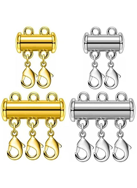 Multi-Strand Magnetic Slide Lock Clasp for Necklace Layering connections