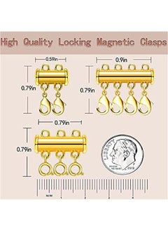 Generic Multi-Strand Magnetic Slide Lock Clasp for Necklace Layering connections  - Image 2
