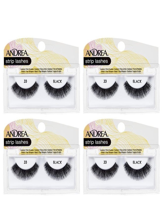 Andrea Strip Lashes, Black [33] 1 pair (Pack of 4) - Image 1