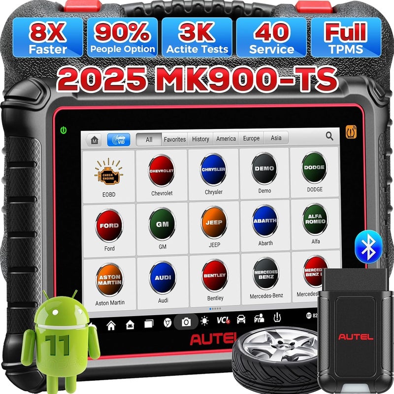 Autel Autel MaxiCOM MK900-TS TPMS Scanner, 2024 Updated MaxiCheck MX808S-TS Bi-Directional Tool, MK808S-TS, MS906TS with 40+ Services, 3000+ Active Tests, Diagnostic All Systems Black  - Image 1