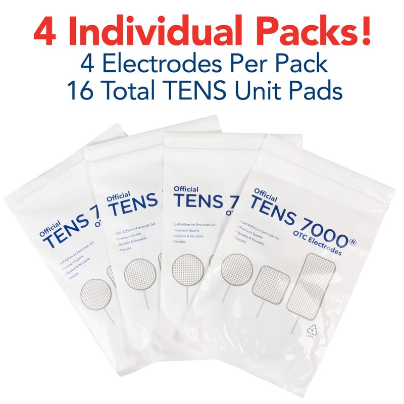 TENS 7000 وسادات TENS 7000 الرسمية، 2x4، عبوة 16 - وسادات استبدال TENS عالية الجودة متاحة بدون وصفة طبية - متوافقة مع معظم أجهزة TENS، عبوة قيمة للأقطاب الكهربائية - Image 4