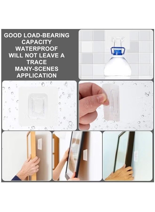20 Pairs Transparent Double-Sided Adhesive Wall Hooks, Transparent double -sided sticky wall hook, Used for self -stick hooks hanging in The bathroom and kitchen office, without traces - Image 5