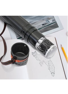 VViViD VViViD Extra Large Black Plastic Telescoping Transit Poster & Document Storage Tube w/Adjustable Nylon Carrying Strap (Medium (17.5" x 2.5"))  - Image 3
