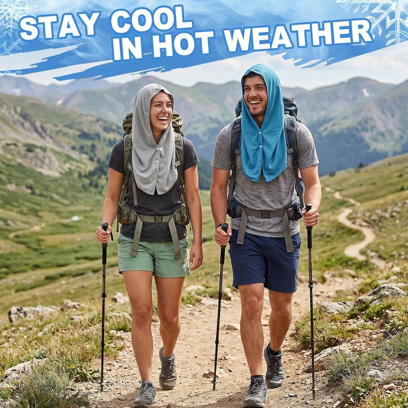 Acostop Cooling Towels for Neck and Face - Absorbent & Quick Drying Cooling Hoodie Towels with Evaporative Cool Technology & UPF 50 Sun Protection in Hot Weather Sports Gym Fitness Cycling, 4 Pcs - Image 5