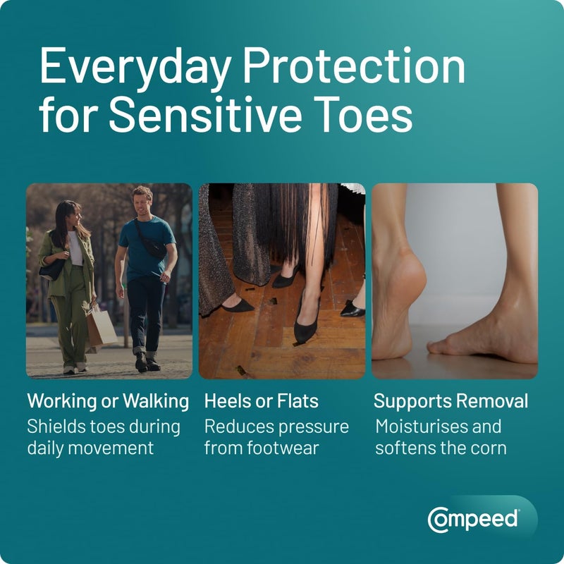 Compeed لصقات كومبيد للذرة بحجم متوسط 10 لصقات هيدروكوليد للعناية بالقدمين إزالة سريعة وطبيعية للذرة تخفيف الألم والضغط - Image 4