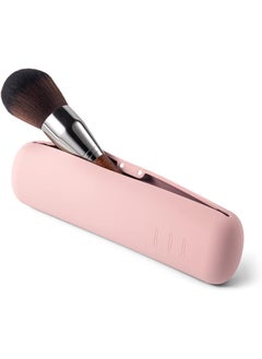 BEZOX BEZOX Travel Makeup Brush Holder - Silicon Make Up Brush Case with Magnet Closure, Compact Brush Bag Travel Essentials - Pink 