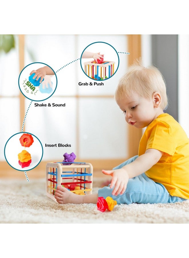 YOOYID 5 in 1 Baby Toys 6 to 12 to 18 Months, Montessori Toy for Babies 6-12 Months, Gifts for 1 Year Old, Sensory Toys for Babies, Baby Tissue Box, Stacking Cups, Shape Sorter Cube - Image 4