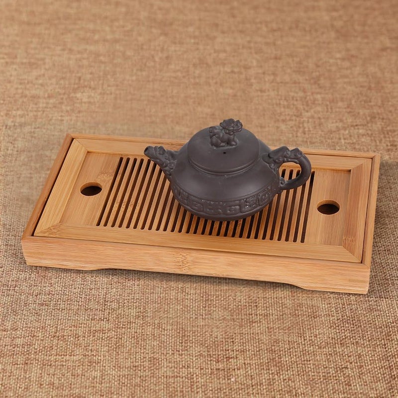klarako Tea Tray, Bamboo Quality Tea Serving Plate Tea Table Serving Tray Mini Serving Table Plates for Teahouse Home Office - Image 4