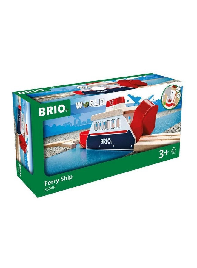 Brio BRIO World 33569 - Ferry Ship - 3 Piece Wooden Toy Train Set for Kids | Interactive Light and Sound Features | Compatible with All BRIO Train Tracks | Ideal for Ages 3 and Up  - Image 1