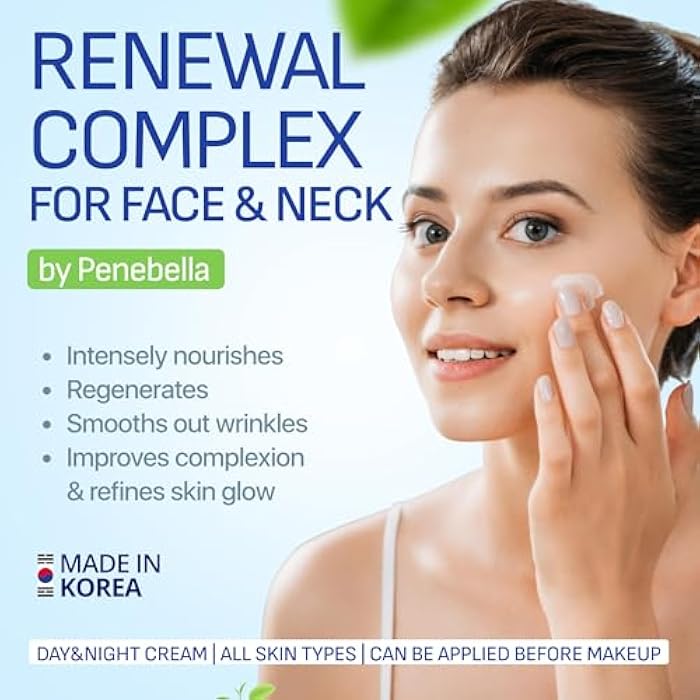 PENEBELLA Face & Neck Cream for Tightening and Firming - Made in Korea - Collagen, Hyaluronic Acid, 3X Peptide Complex, Vitamin C + E - Face Moisturizer Anti Aging Treatment for All Skin Types - Image 2