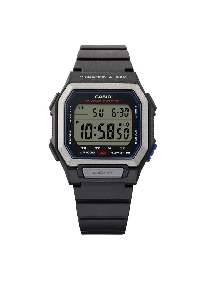 Casio W-738H-1AV Men's Digital Watch with Vibration Alarm, Black Resin -47 × 42.8 × 13.5 mm - Image 2