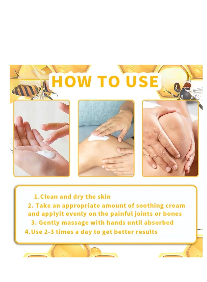 WIYUN Bee Venom Cream, Professional Bee Venom Joint Therapy Pain Relief Gel, New Zealand Bee Venom Joint Relief Gel Effective Relief for Back, Neck, Hands, Knee 60g - Image 4