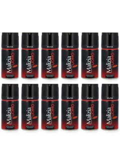 Malizia Malizia Uomo Musk Deodorant Body Spray 150ml (Pack of 12)  - Image 1
