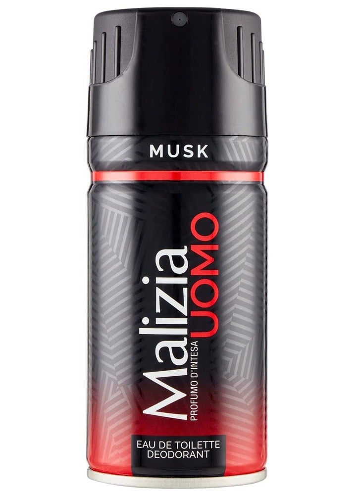 Malizia Uomo Musk Deodorant Body Spray 150ml (Pack of 12) - Image 2