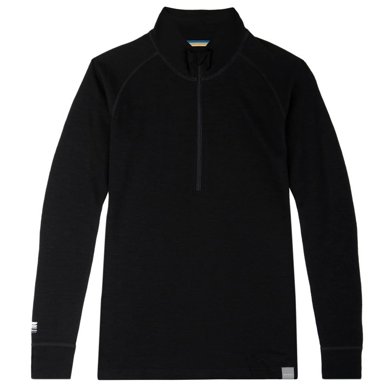 MERIWOOL Womens Base Layer 100% Merino Wool Midweight 250g Half Zip Sweater for Women Black - Image 3