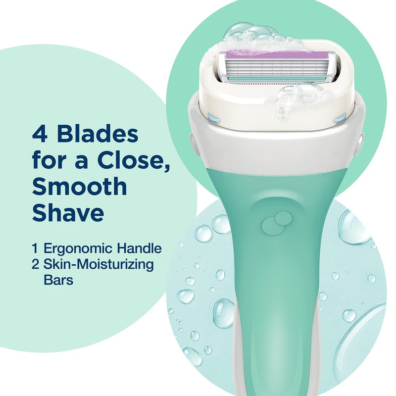 Intuition Schick Intuition Razors for Women with Sensitive Skin | 1 Razor & 2 Intuition Razor Blades Refill with Organic Aloe - Image 5