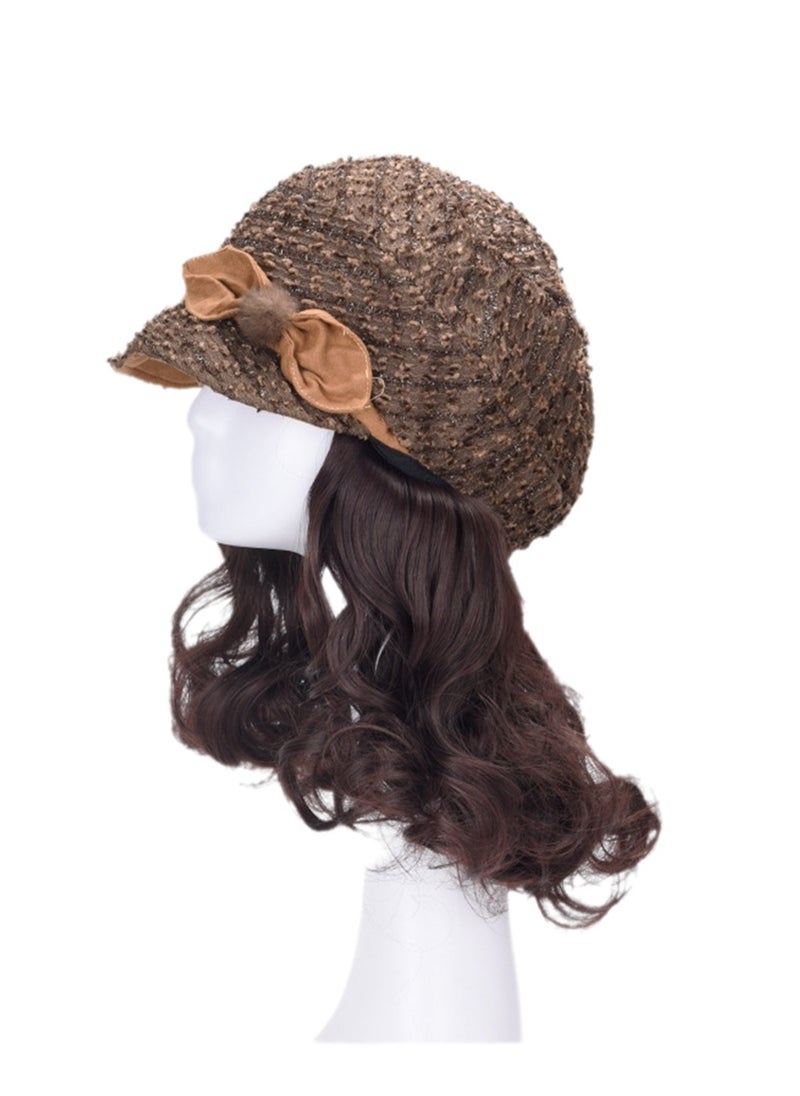 Wig hat integrated fisherman hat lazy short curly wig high temperature wire cosplay wig costumes dress up wig  - Image 1