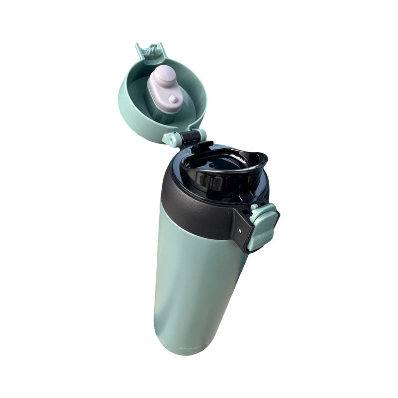 LocknLock WannaBe Tumbler Khaki 15oz, BPA-Free Double Wall Stainless Steel Vacuum Insulated Tumbler with One Touch Lid, Lightweight Travel Mug for Coffee, Tea and Water - Image 4