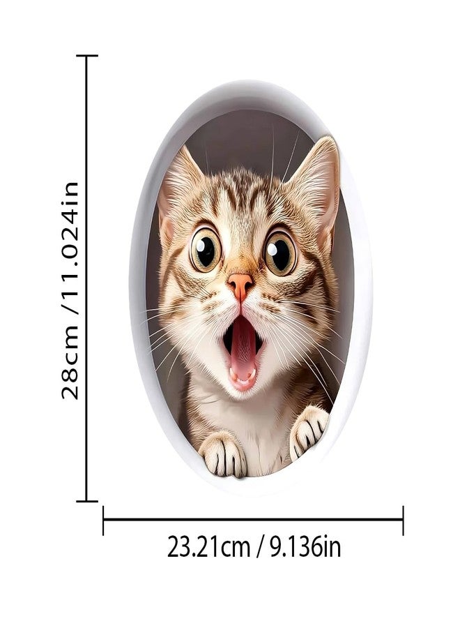 Dreothy Cute Cat Toilet Cover Sticker, Removable Cartoon Animals Toilet Lid Decal, Self-Adhesive Waterproof Toilet Seat Sticker Bathroom Wall Door Decals(Surprise Cat) - Image 2