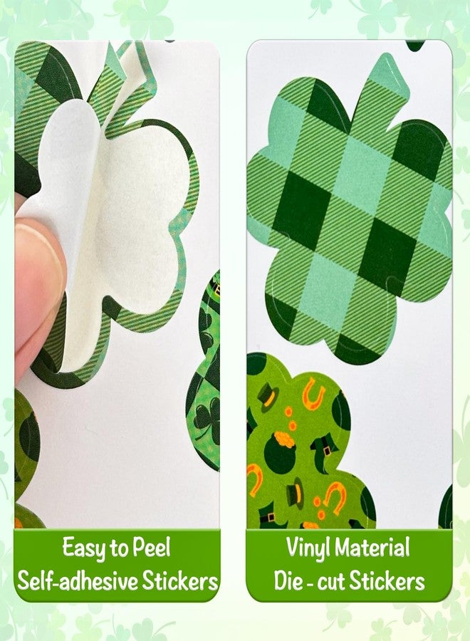 Ozepao 144 Pcs Shamrock Stickers for Kids, 8 Different Designs St Patricks Day Stickers Accessories for Party Favor Envelopes Supplies Decoration - Image 4