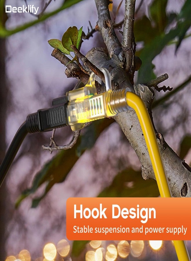 Deeklify 12AWG Waterproof Extension Cord with Lighted End, 12 Gauge Extension Cord, Flexible and Cold Resistant, 3 Prong Plug, 15 Amp, 1875W, SJTW Yellow ETL Listed - Image 3