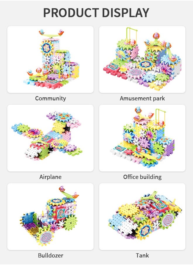 MIXDE 83 Pcs Building Blocks Kits Electric Building Block Paradise STEM Toys Educational Construction Toys for Preschool Kids Boys and Girls, Creativity Building Blocks Set Kids Toys  - Image 3