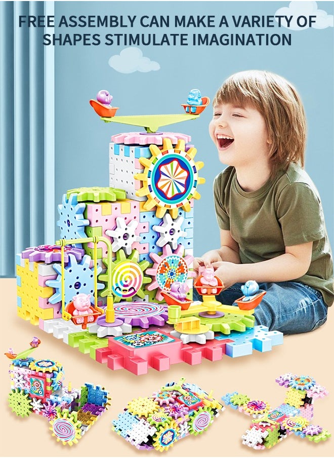 MIXDE 83 Pcs Building Blocks Kits Electric Building Block Paradise STEM Toys Educational Construction Toys for Preschool Kids Boys and Girls, Creativity Building Blocks Set Kids Toys  - Image 2