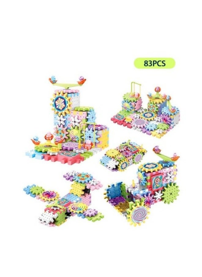 MIXDE 83 Pcs Building Blocks Kits Electric Building Block Paradise STEM Toys Educational Construction Toys for Preschool Kids Boys and Girls, Creativity Building Blocks Set Kids Toys  - Image 1