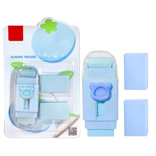 FunBlast Eraser for Kids ? Pack of 1 Cute Roller Erasers Set for Kid, Eraser for Girls, Stationary Set for Kid, Rubber Erasers for Boys, Stationary Kit for Kids (Purple), Blue - Image 1