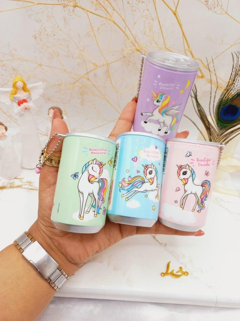 SHAKTISM Unicorn Tin Shape Mini Portable Wet Wipes Tissue Can for Cleaning Face Body for Kids Women and Men 60PCs Wipes - Random Colour or Theam Dispatch - Pack of 2 - Image 3