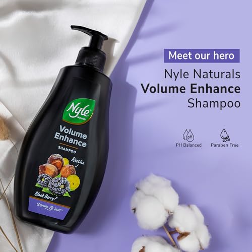Nyle Naturals Volume Enhance Shampoo |For Voluminous Hair |With Reetha, Blackberry & Amla |Gentle & Soft Shampoo For Men & Women, 400ml - Image 5