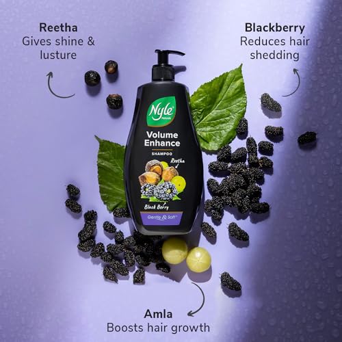 Nyle Naturals Volume Enhance Shampoo |For Voluminous Hair |With Reetha, Blackberry & Amla |Gentle & Soft Shampoo For Men & Women, 400ml - Image 4