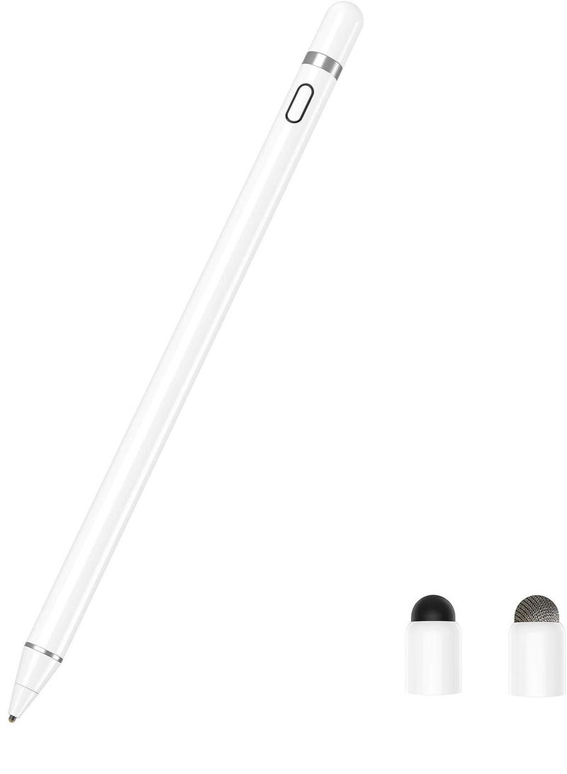 ELTRAZONE Capacitive Stylus Pen For Phone Tablet Touch Screen Pen for Android/IOS Apple iPad Tablet Samsung Stylus Pen Touch Pencil Draw (White) - Image 1