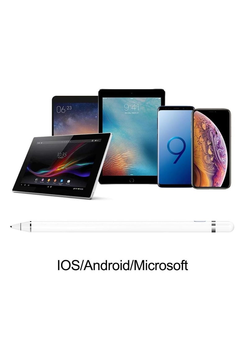 ELTRAZONE Capacitive Stylus Pen For Phone Tablet Touch Screen Pen for Android/IOS Apple iPad Tablet Samsung Stylus Pen Touch Pencil Draw (White) - Image 2