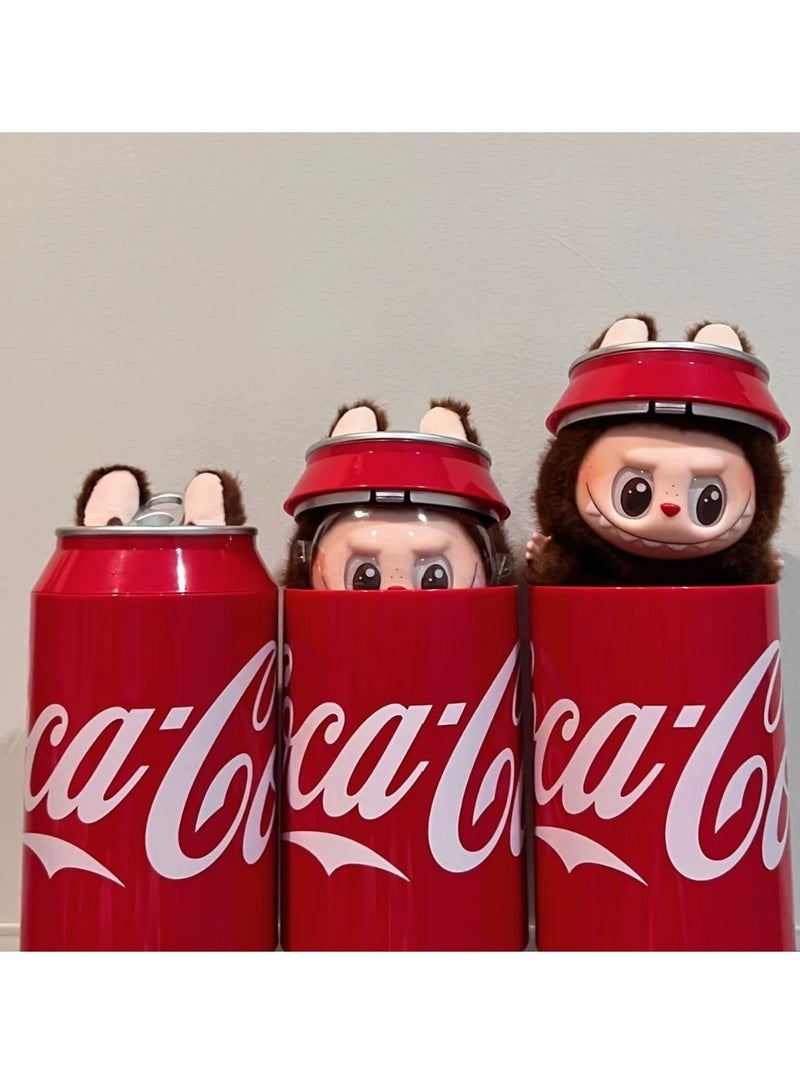 Plush Toy Made in China POP Doll MART Coke Series White Labubu Stand Models Bubble Mart Series Sit Sit Party Stand Up Model Tide Play Vinyl Face Plush Blind Box Coke Labubu Plush Toys Doll Selectabl - Image 3