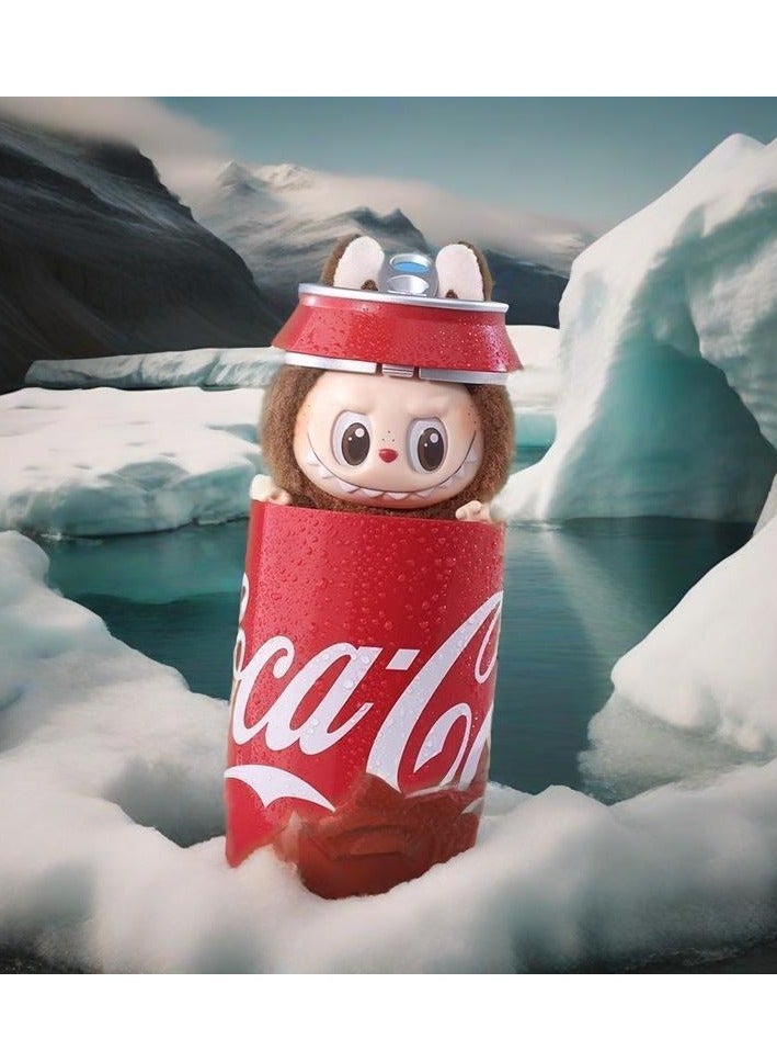 Plush Toy Made in China POP Doll MART Coke Series White Labubu Stand Models Bubble Mart Series Sit Sit Party Stand Up Model Tide Play Vinyl Face Plush Blind Box Coke Labubu Plush Toys Doll Selectabl - Image 1