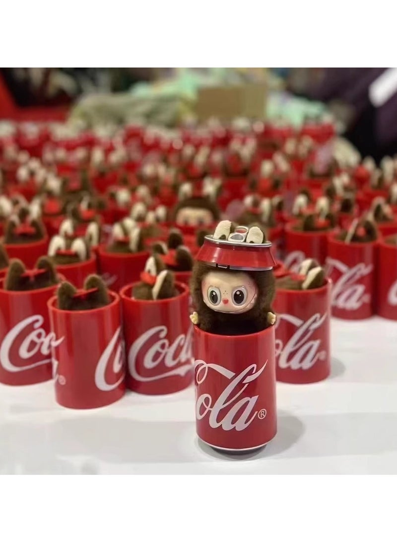 Plush Toy Made in China POP Doll MART Coke Series White Labubu Stand Models Bubble Mart Series Sit Sit Party Stand Up Model Tide Play Vinyl Face Plush Blind Box Coke Labubu Plush Toys Doll Selectabl - Image 4