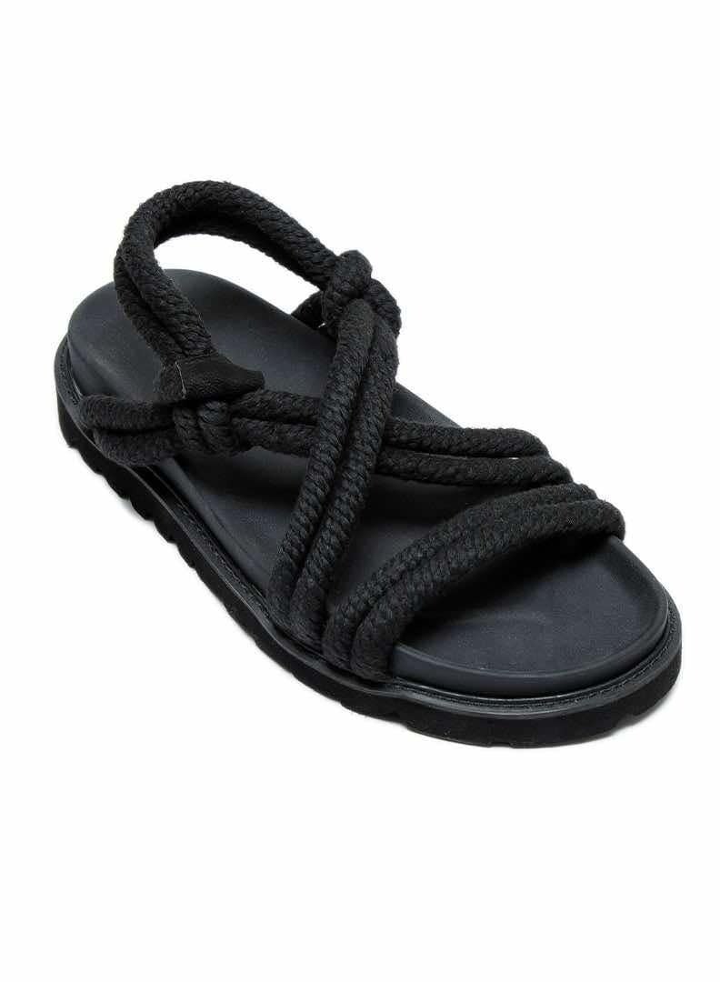 Unisex Rope Sandals with a Sleek Design and Flexible Lightweight EVA Sole Perfect for Daily Use and Outdoor Activities Black